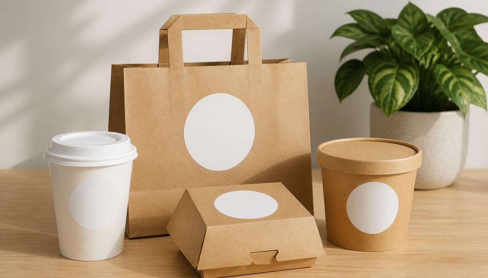 Custom printed cups, bags and boxes
